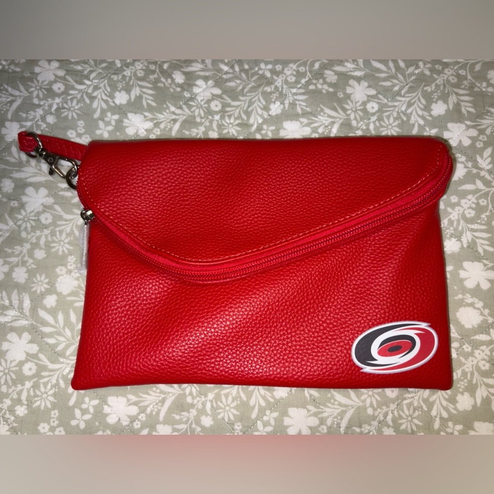 NHL Carolina Hurricanes Fold Over Red Crossbody Bag